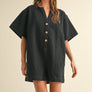 Cotton Romper with Button Front