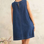 Sleeveless Denim Shirt Dress