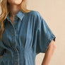Chambray Denim Button Down Jumpsuit