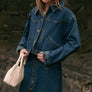 Regular Button Front Indigo Denim Jacket