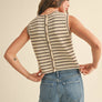 Striped Knitted Sleeveless Top