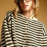 Striped Button Front Sweater Cardigan
