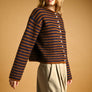 Striped Button Front Sweater Cardigan