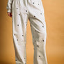 Heart Embroidered Sweat Pants
