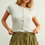 Button Front Ribbed Top