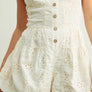 Eyelet Romper with Button Detail Front