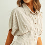 Gingham Patterned Shirt Dress