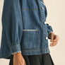 Stitch Detail Ruffled Denim Jacket