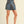 Color Block Button Front Denim Mini Skirt