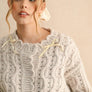 Scalloped Edge Cable Knit Cardigan