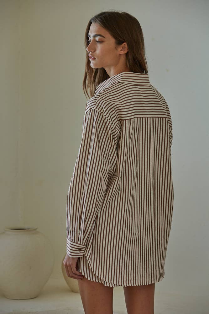 The Nikki Striped Button Down Top from By Together