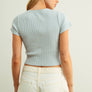 Button Front Ribbed Top