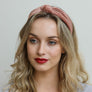 Velvet Turban Twist Knot Headband In Blush