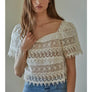 Catalina Crochet Top in Cream by By Together