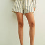 Striped Elastic Band Waist Shorts