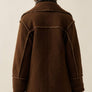 Solid Sherpa Fleece Double-Breasted Blanket-Stitch Jacket