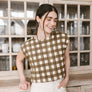 Painted Gingham Quilted Greta Top by Sunshine Tienda