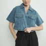 Denim Crop Top with Pocket by Aaron & Amber