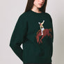 Cowboy Graphic Oversized Crew Neck Knit Sweater by le lis