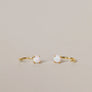 White Opal Huggies Earrings