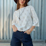 Eyelet Embroidered Scallop Hem Tee