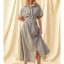 Striped Buttondown Shirt Dress