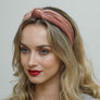 Velvet Turban Twist Knot Headband In Blush