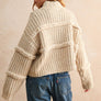 Braided Knit Sweater Cardigan