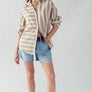 Vertical and Horizontal Striped Shirt by Urban Daizy
