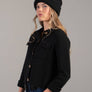 Camp Collared Cardigan Sweater in Black Beauty by Downeast