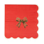 Red/Gold Bow Cocktail Napkin by My Mind’s Eye