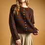 Striped Button Front Sweater Cardigan