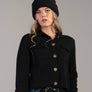Camp Collared Cardigan Sweater in Black Beauty by Downeast
