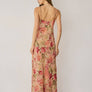 Floral Chiffon V Neck Midi Slip Dress