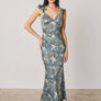 Floral Flutter Shoulder Maxi Dress