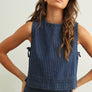 Pinstriped Denim Sleeveless Top