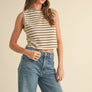 Striped Knitted Sleeveless Top