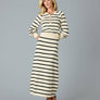 Paris Sweater Skirt in Black Stripe by Downeast