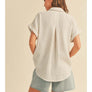 Textured Button Down Shirt in Stone