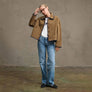 Collar Jacket with Contrast Stitching