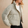 Patterned Tweed Puff Jacket
