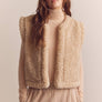 Shepherd-Lined Patched Denim Vest by amente