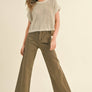 Dolman Sleeve Knitted Top in Stone