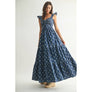 Floral Emboridered Tiered Maxi Dress