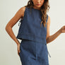 Pinstriped Denim Skort