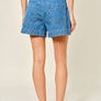 Mid Rise Flare Denim Shorts by Aaron & Amber