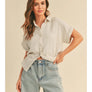 Textured Button Down Shirt in Stone