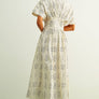 Garden Plant Print Button Front Shirt Dress
