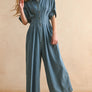 Chambray Denim Button Down Jumpsuit