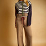 Stripe and Mix Pattern Button Front Cardigan